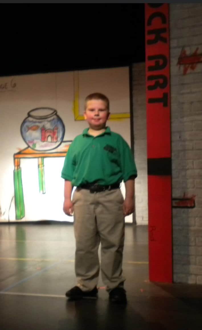 Dante at his first performance of School House Rock in 2009.